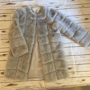 Grey Faux Fur Winter Coat